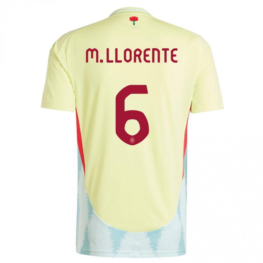 Kids Football Spain Marcos Llorente #6 Yellow Away Jersey 24-26 T-Shirt Canada