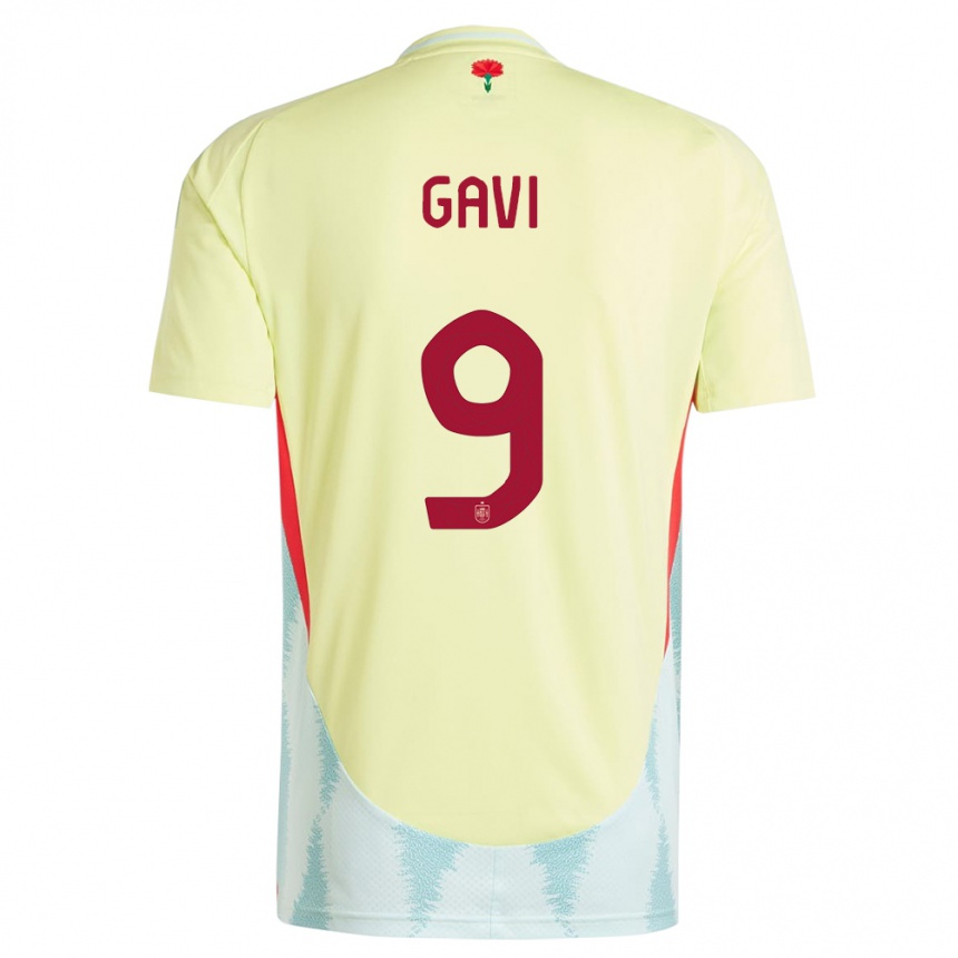 Kids Football Spain Gavi #9 Yellow Away Jersey 24-26 T-Shirt Canada