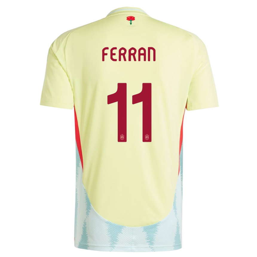 Kids Football Spain Ferran Torres #11 Yellow Away Jersey 24-26 T-Shirt Canada