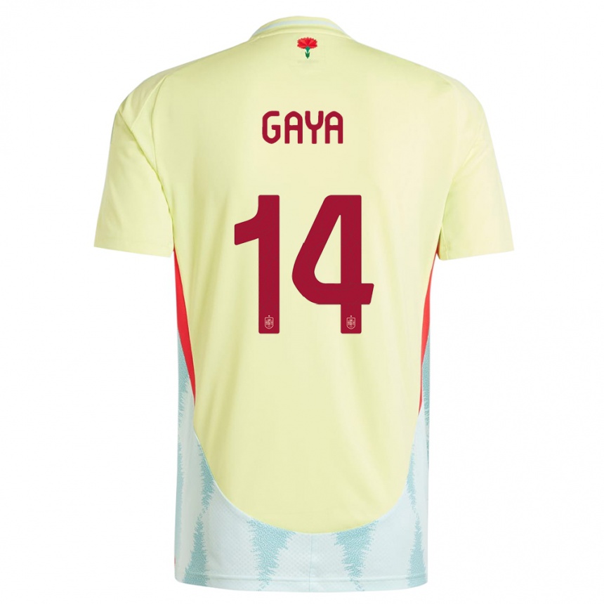 Kids Football Spain Jose Gaya #14 Yellow Away Jersey 24-26 T-Shirt Canada