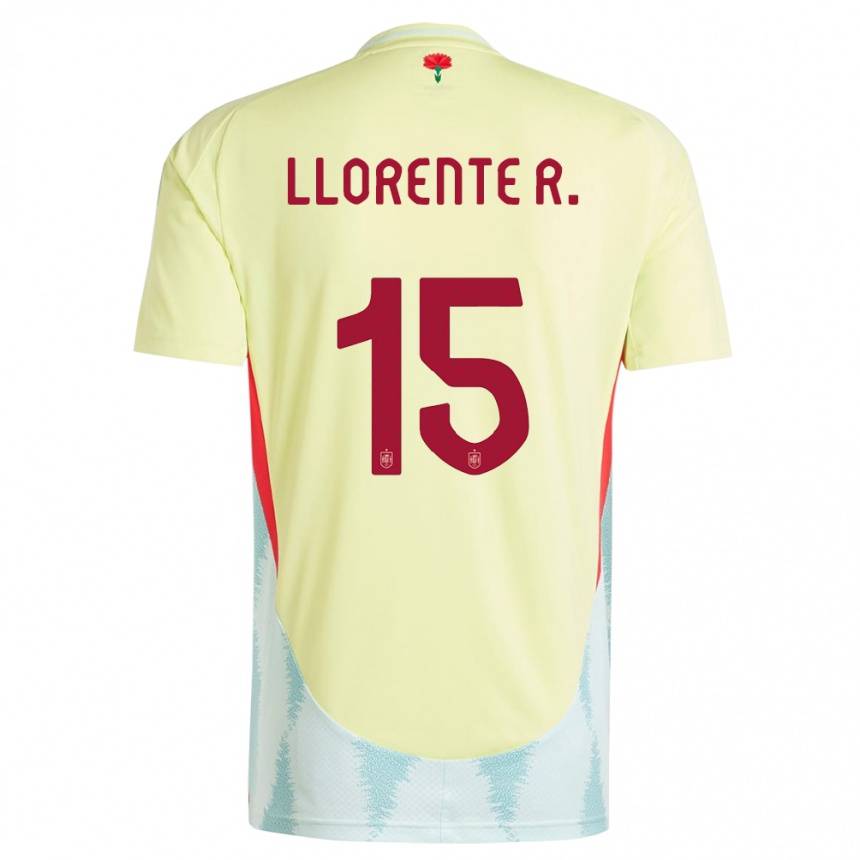 Kids Football Spain Diego Llorente #15 Yellow Away Jersey 24-26 T-Shirt Canada