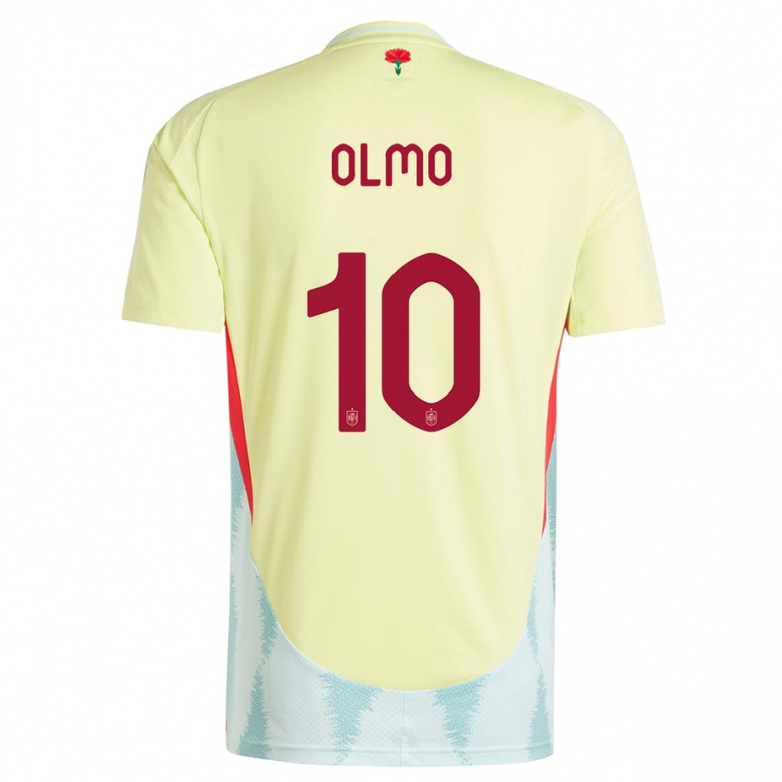 Kids Football Spain Dani Olmo #10 Yellow Away Jersey 24-26 T-Shirt Canada