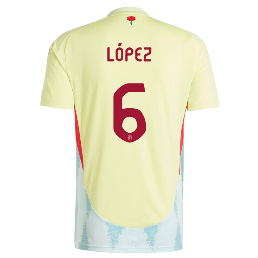 Kids Football Spain Maitane Lopez #6 Yellow Away Jersey 24-26 T-Shirt Canada