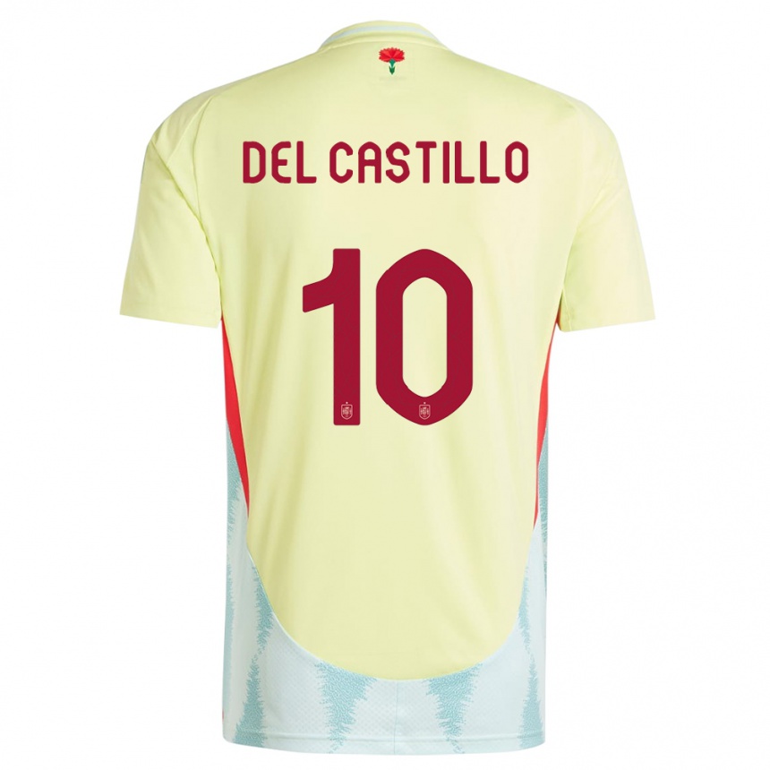 Kids Football Spain Athenea Del Castillo #10 Yellow Away Jersey 24-26 T-Shirt Canada