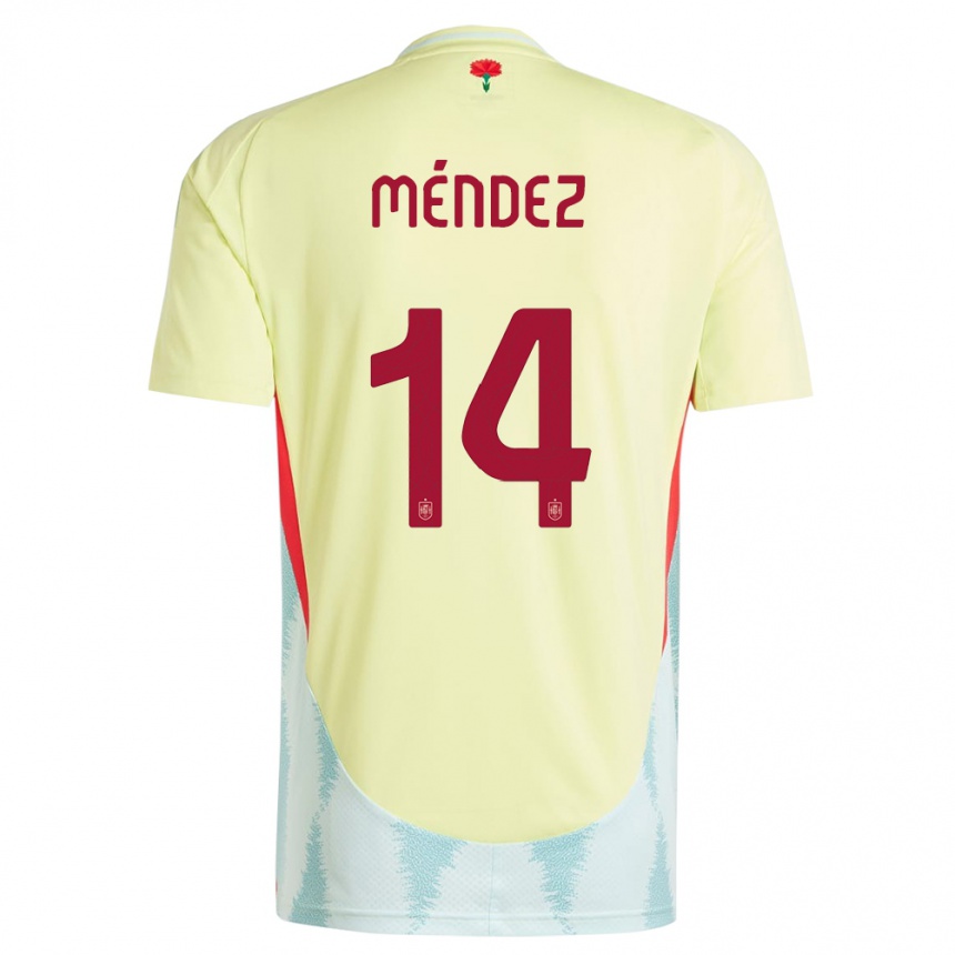 Kids Football Spain Maria Mendez #14 Yellow Away Jersey 24-26 T-Shirt Canada