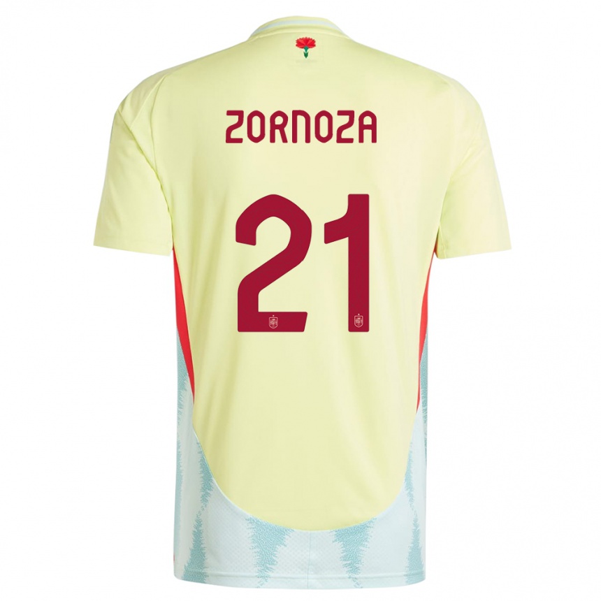 Kids Football Spain Claudia Zornoza #21 Yellow Away Jersey 24-26 T-Shirt Canada