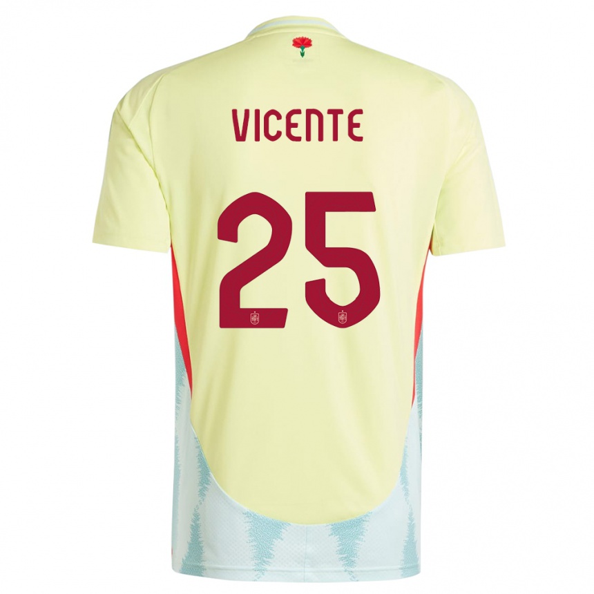 Kids Football Spain Ainhoa Vicente #25 Yellow Away Jersey 24-26 T-Shirt Canada