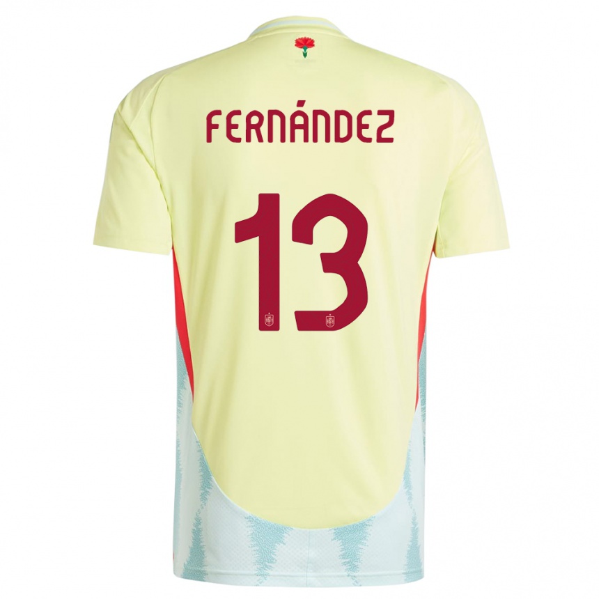 Kids Football Spain Cesar Fernandez #13 Yellow Away Jersey 24-26 T-Shirt Canada