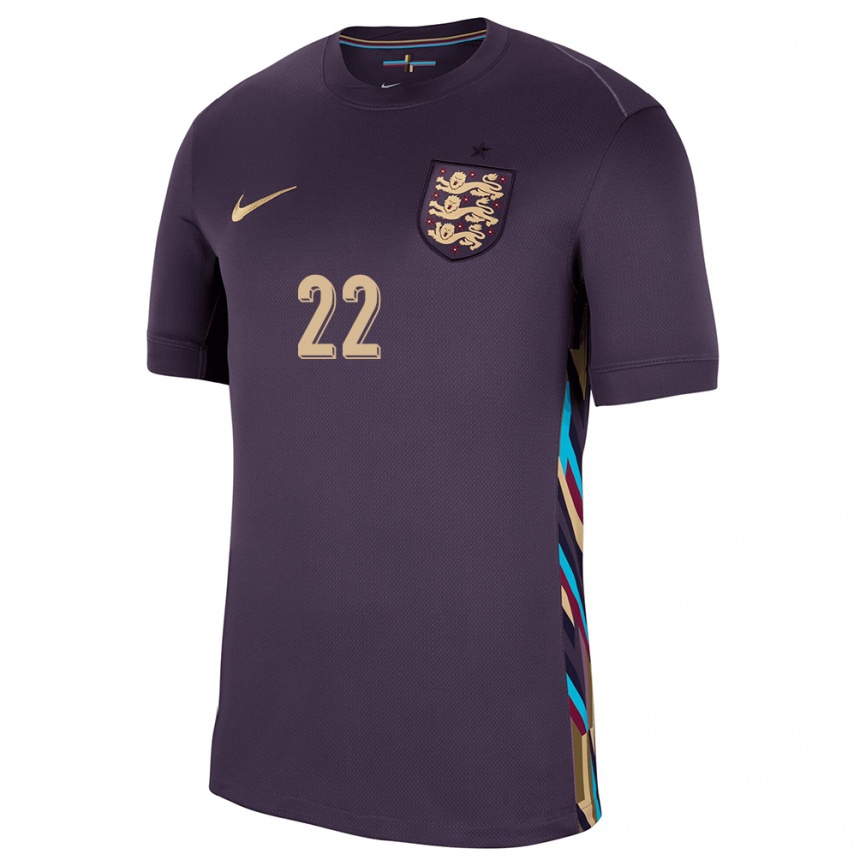 Kids Football England Lauren James #22 Dark Raisin Away Jersey 24-26 T-Shirt Canada