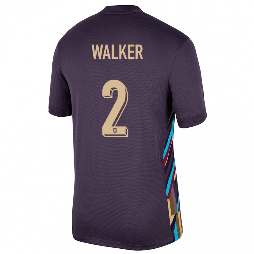 Kids Football England Kyle Walker #2 Dark Raisin Away Jersey 24-26 T-Shirt Canada