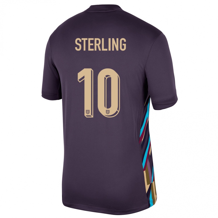 Kids Football England Raheem Sterling #10 Dark Raisin Away Jersey 24-26 T-Shirt Canada