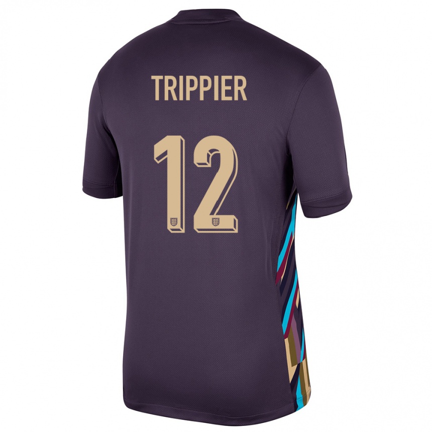 Kids Football England Kieran Trippier #12 Dark Raisin Away Jersey 24-26 T-Shirt Canada