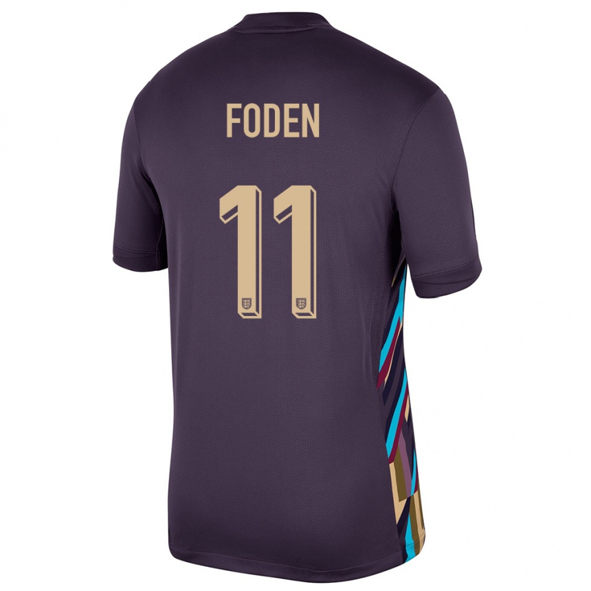 Kids Football England Phil Foden #11 Dark Raisin Away Jersey 24-26 T-Shirt Canada