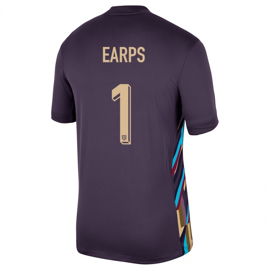 Kids Football England Mary Earps #1 Dark Raisin Away Jersey 24-26 T-Shirt Canada