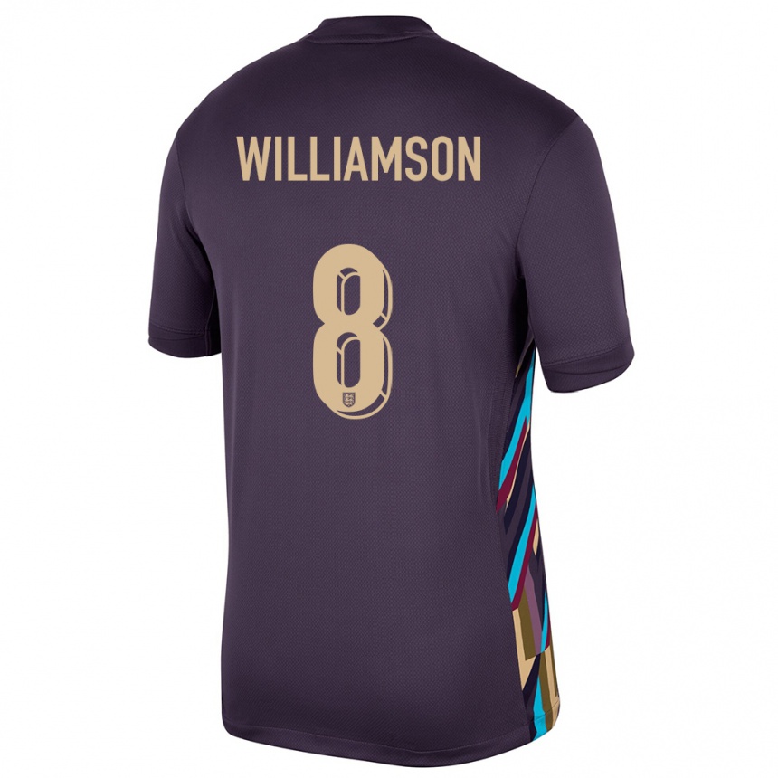 Kids Football England Leah Williamson #8 Dark Raisin Away Jersey 24-26 T-Shirt Canada