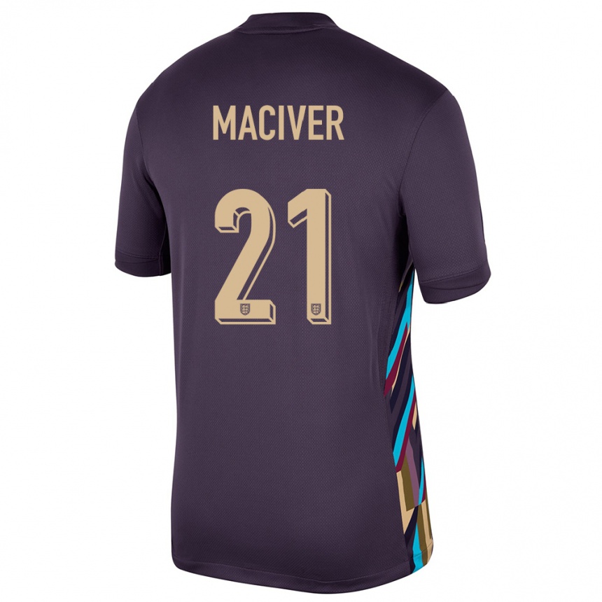 Kids Football England Sandy Maciver #21 Dark Raisin Away Jersey 24-26 T-Shirt Canada