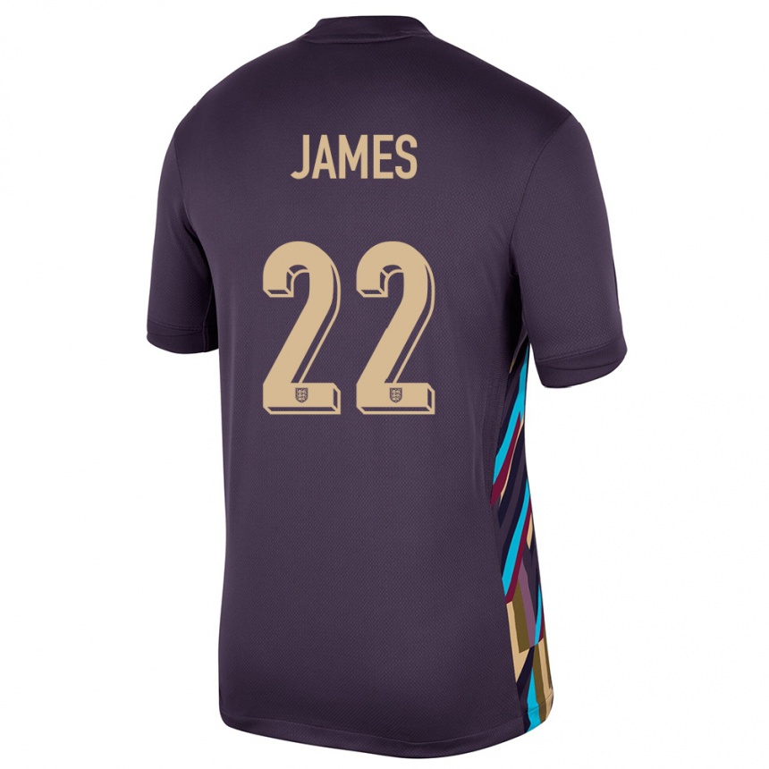 Kids Football England Lauren James #22 Dark Raisin Away Jersey 24-26 T-Shirt Canada