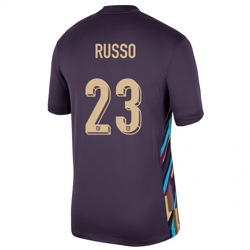 Kids Football England Alessia Russo #23 Dark Raisin Away Jersey 24-26 T-Shirt Canada