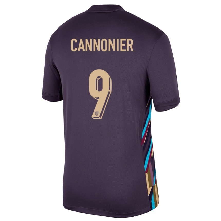 Kids Football England Oakley Cannonier #9 Dark Raisin Away Jersey 24-26 T-Shirt Canada