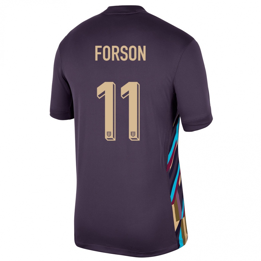 Kids Football England Omari Forson #11 Dark Raisin Away Jersey 24-26 T-Shirt Canada