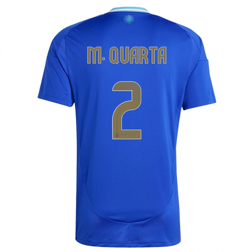 Kids Football Argentina Lucas Martinez Quarta #2 Blue Away Jersey 24-26 T-Shirt Canada