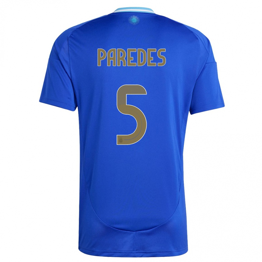 Kids Football Argentina Leandro Paredes #5 Blue Away Jersey 24-26 T-Shirt Canada