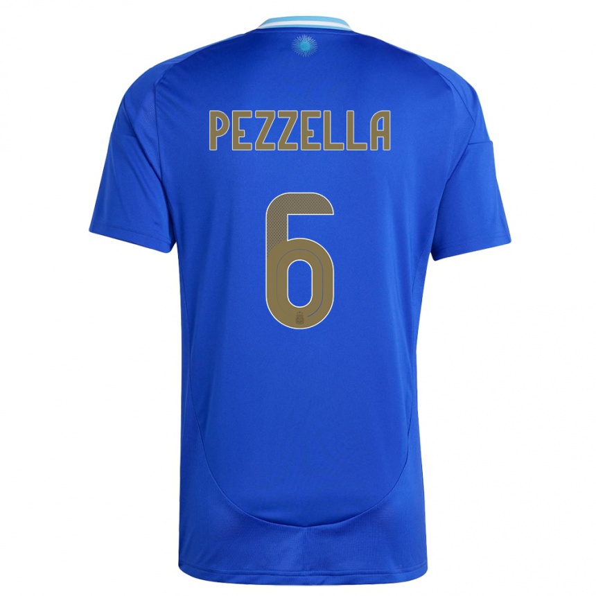 Kids Football Argentina German Pezzella #6 Blue Away Jersey 24-26 T-Shirt Canada