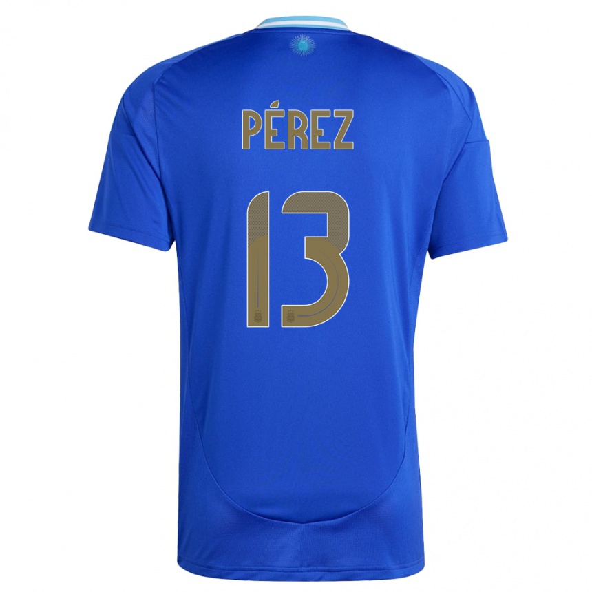 Kids Football Argentina Nehuen Perez #13 Blue Away Jersey 24-26 T-Shirt Canada