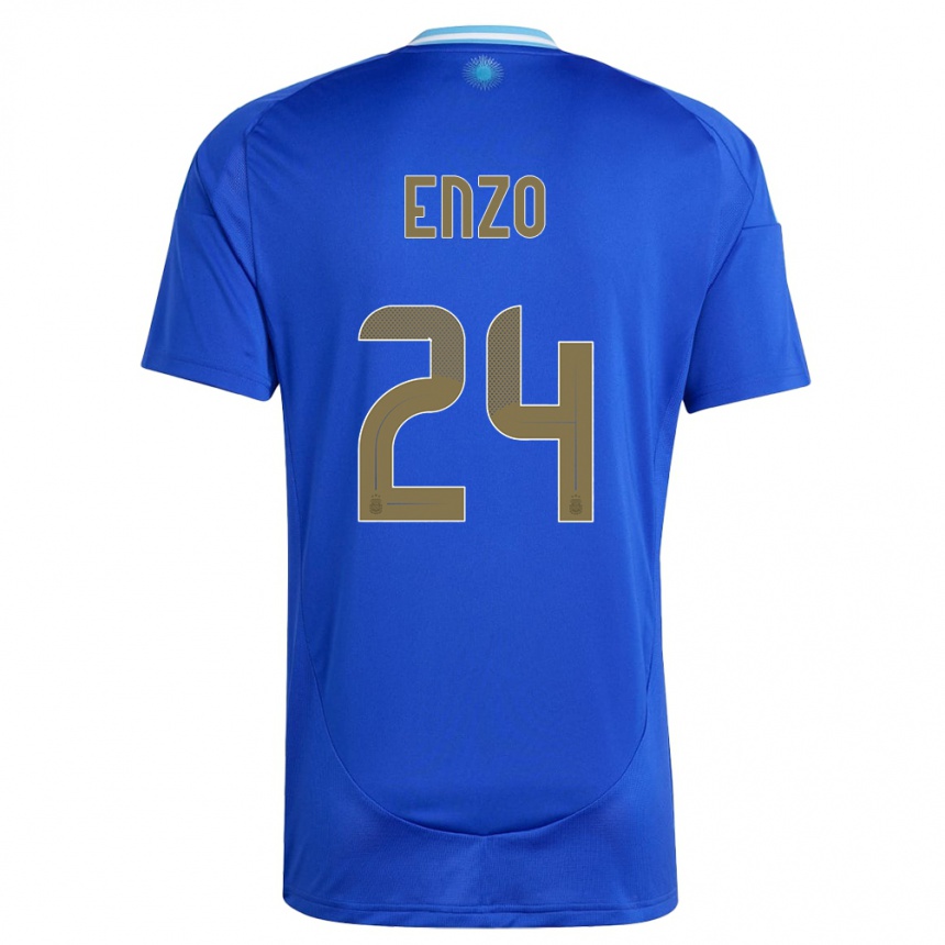 Kids Football Argentina Enzo Fernandez #24 Blue Away Jersey 24-26 T-Shirt Canada