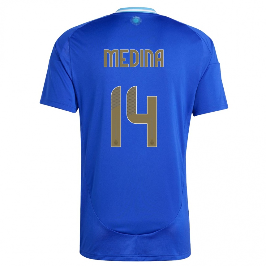 Kids Football Argentina Facundo Medina #14 Blue Away Jersey 24-26 T-Shirt Canada