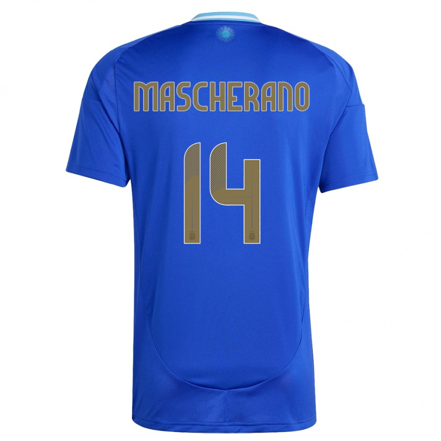 Kids Football Argentina Javier Mascherano #14 Blue Away Jersey 24-26 T-Shirt Canada