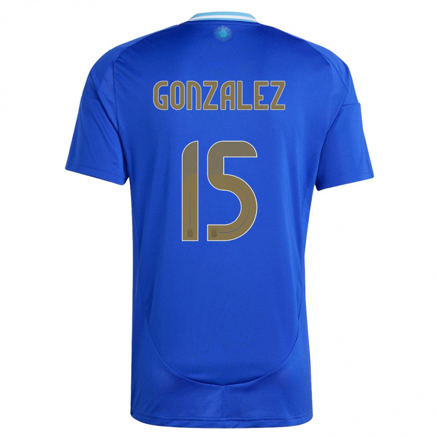 Kids Football Argentina Nicolas Gonzalez #15 Blue Away Jersey 24-26 T-Shirt Canada