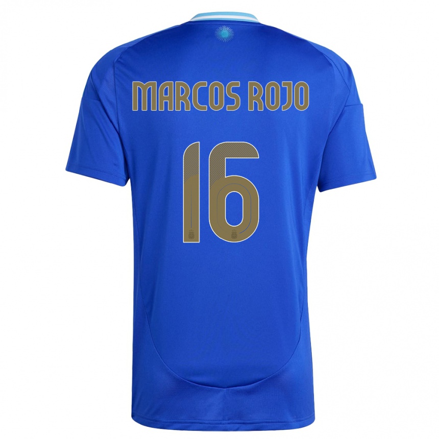 Kids Football Argentina Marcos Rojo #16 Blue Away Jersey 24-26 T-Shirt Canada