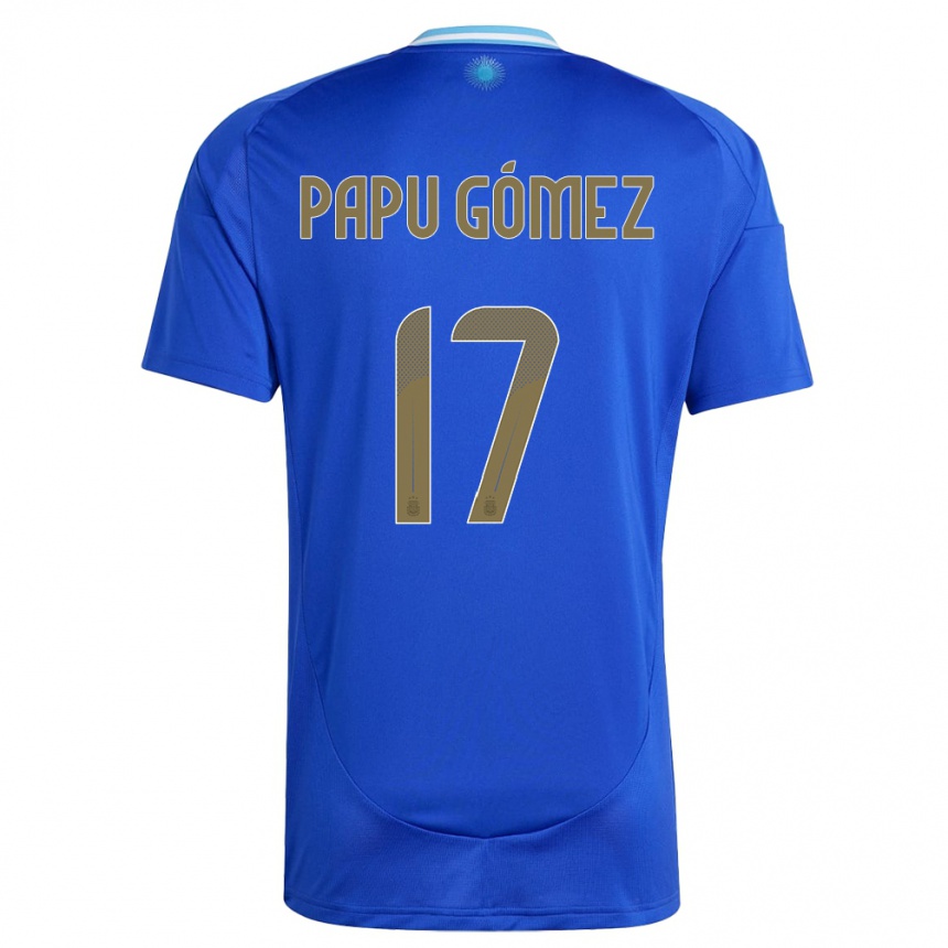 Kids Football Argentina Papu Gomez #17 Blue Away Jersey 24-26 T-Shirt Canada