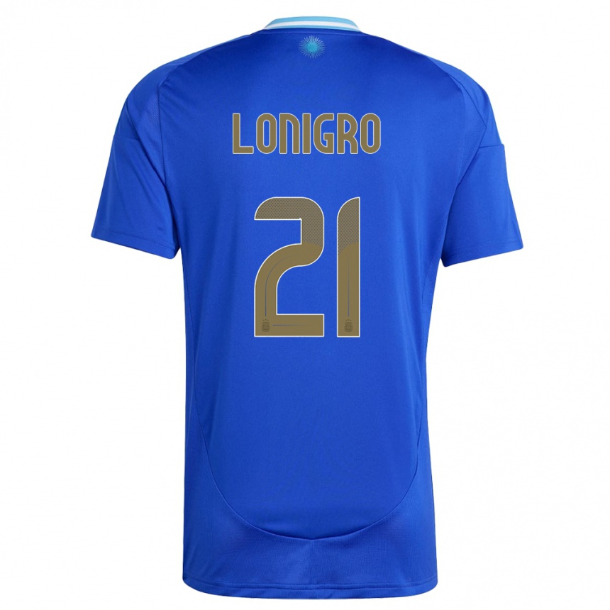 Kids Football Argentina Erica Lonigro #21 Blue Away Jersey 24-26 T-Shirt Canada