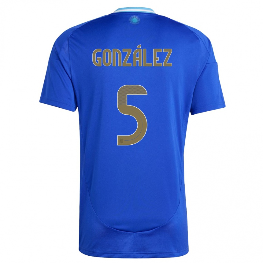 Kids Football Argentina Maximiliano Gonzalez #5 Blue Away Jersey 24-26 T-Shirt Canada