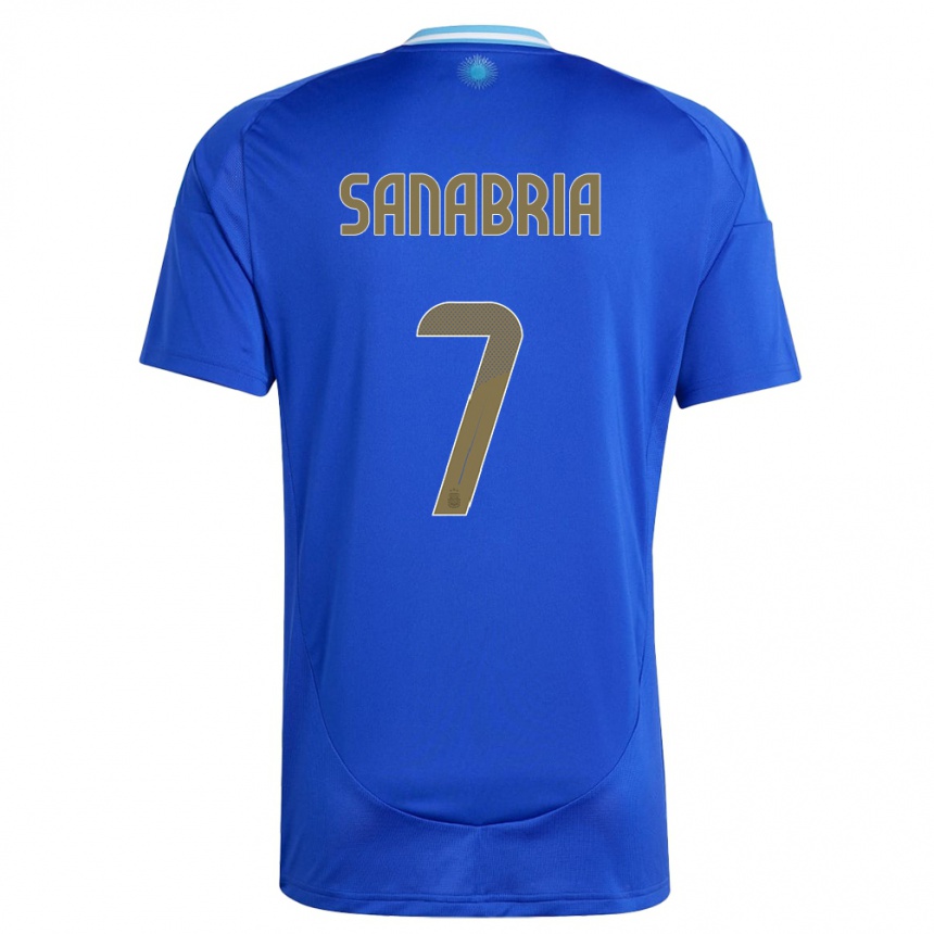 Kids Football Argentina Mateo Sanabria #7 Blue Away Jersey 24-26 T-Shirt Canada