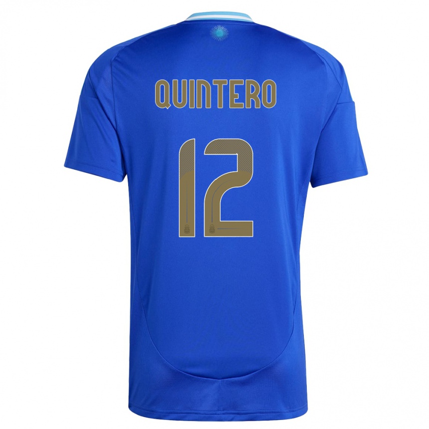 Kids Football Argentina Valentino Quintero #12 Blue Away Jersey 24-26 T-Shirt Canada