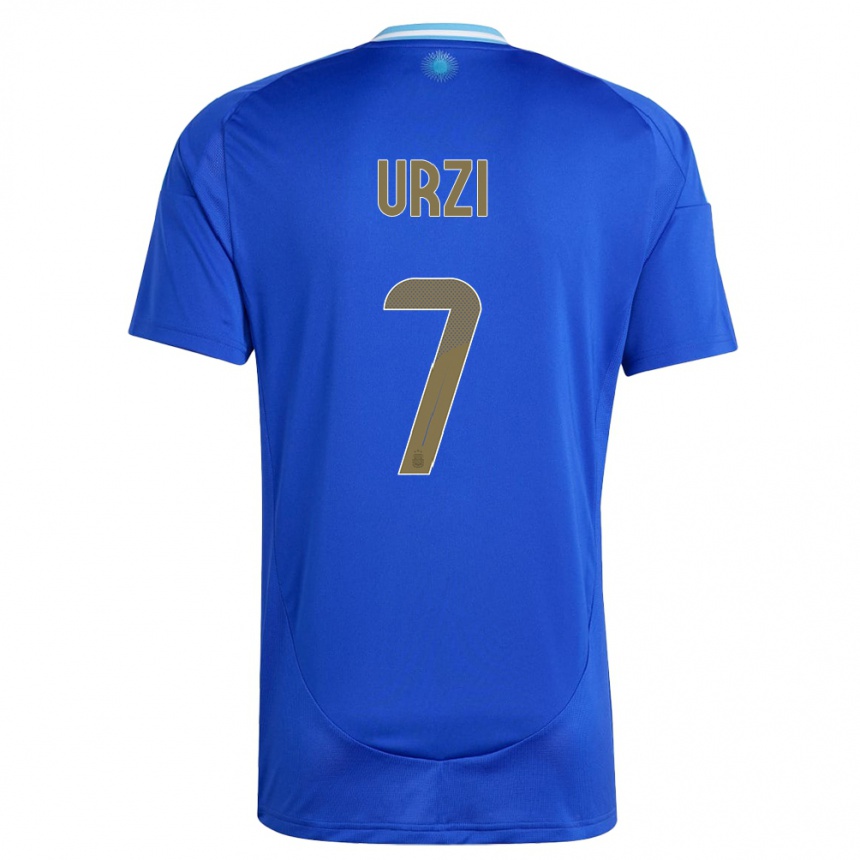 Kids Football Argentina Agustin Urzi #7 Blue Away Jersey 24-26 T-Shirt Canada