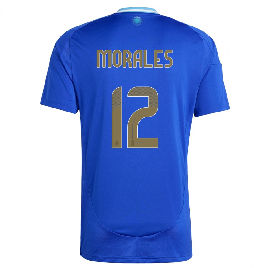 Kids Football Argentina Lautaro Morales #12 Blue Away Jersey 24-26 T-Shirt Canada