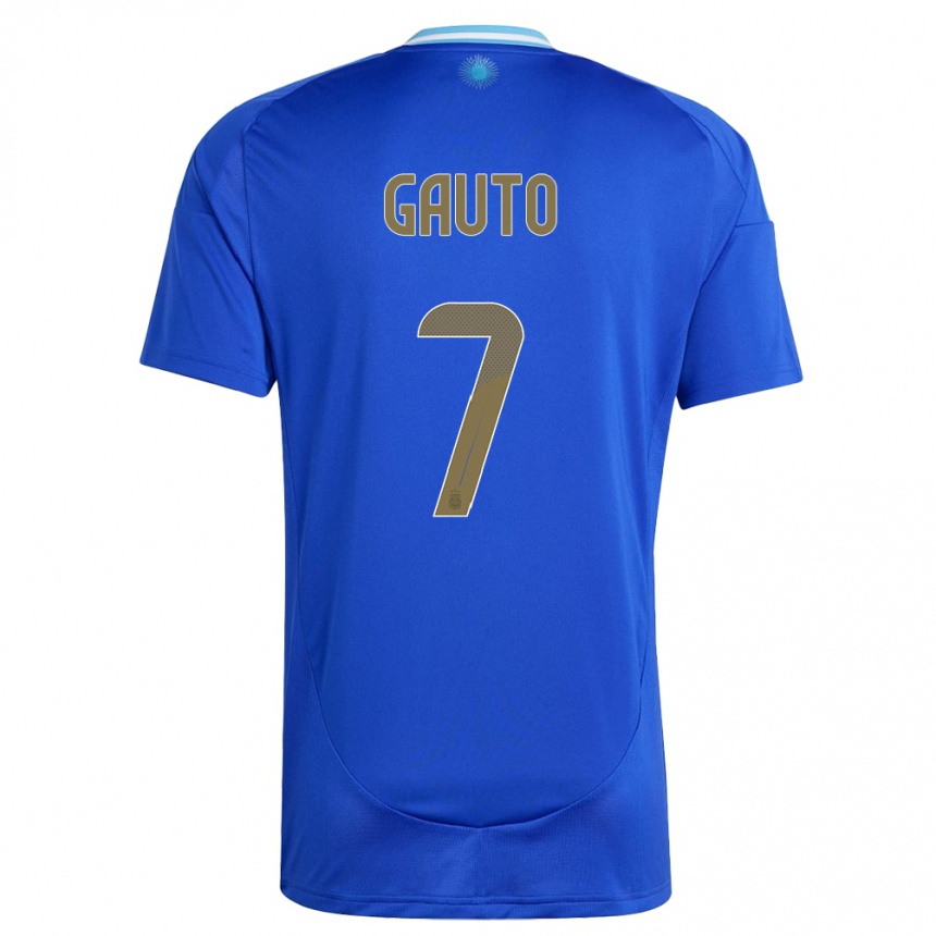 Kids Football Argentina Juan Gauto #7 Blue Away Jersey 24-26 T-Shirt Canada