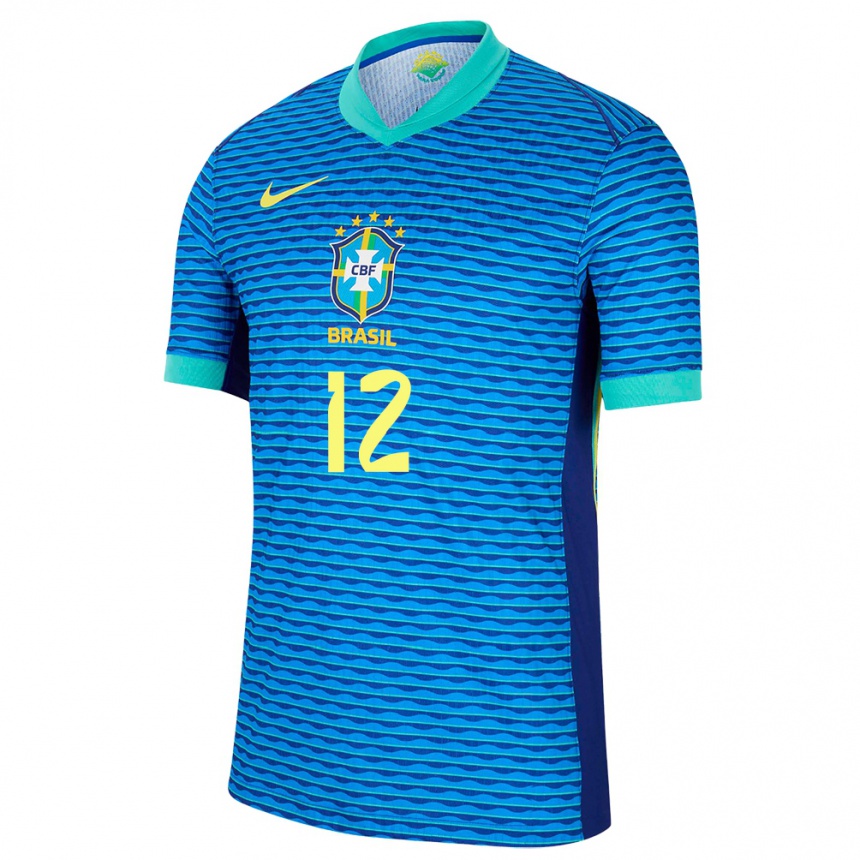 Kids Football Brazil Weverton #12 Blue Away Jersey 24-26 T-Shirt Canada