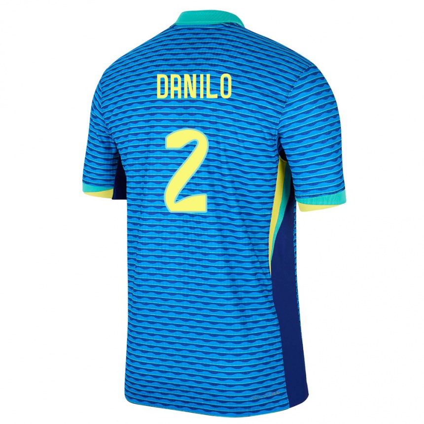 Kids Football Brazil Danilo #2 Blue Away Jersey 24-26 T-Shirt Canada