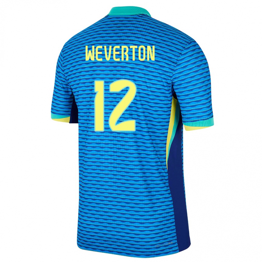 Kids Football Brazil Weverton #12 Blue Away Jersey 24-26 T-Shirt Canada