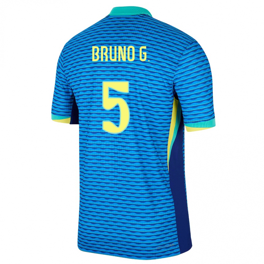 Kids Football Brazil Bruno Guimaraes #5 Blue Away Jersey 24-26 T-Shirt Canada