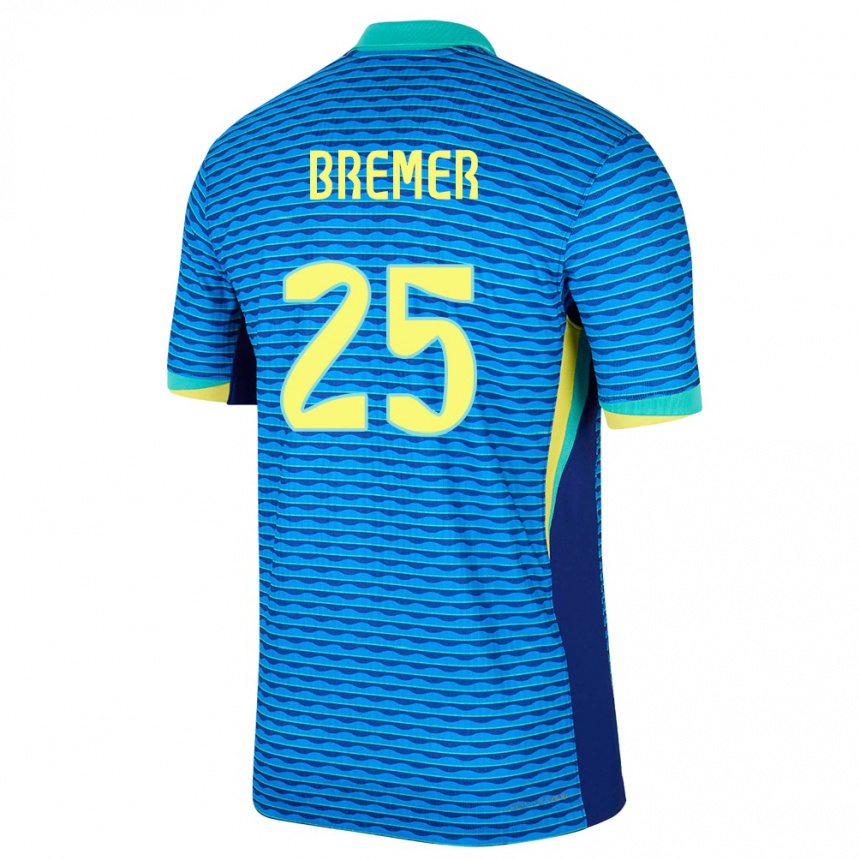 Kids Football Brazil Bremer #25 Blue Away Jersey 24-26 T-Shirt Canada