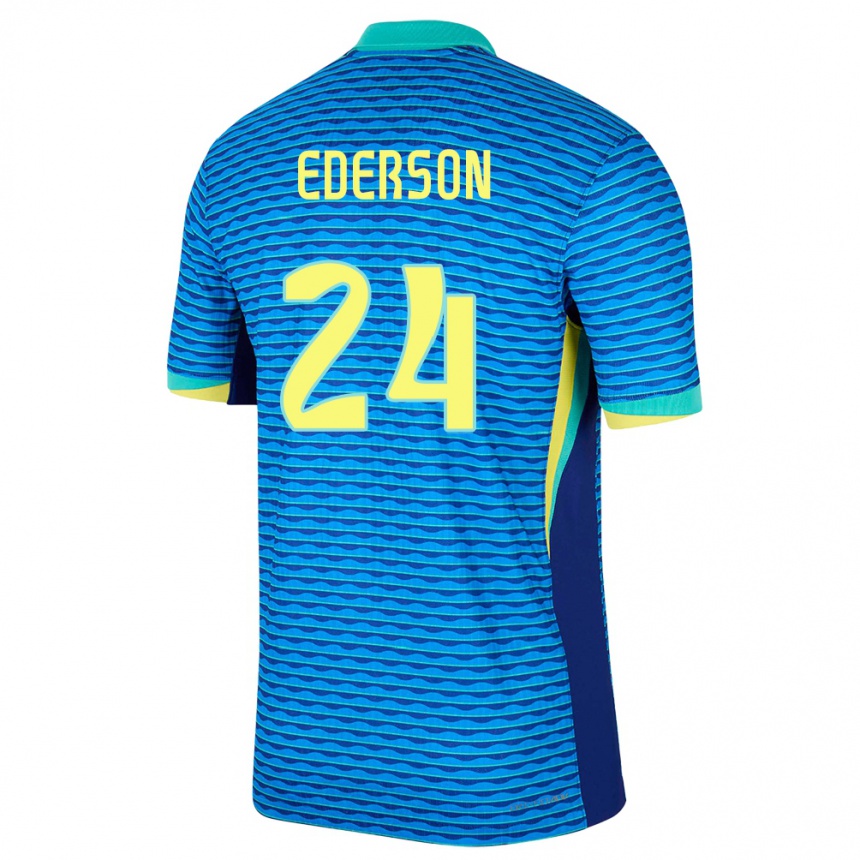 Kids Football Brazil Ederson #24 Blue Away Jersey 24-26 T-Shirt Canada