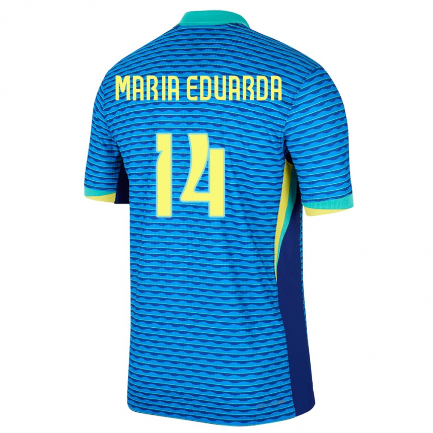 Kids Football Brazil Maria Eduarda #14 Blue Away Jersey 24-26 T-Shirt Canada