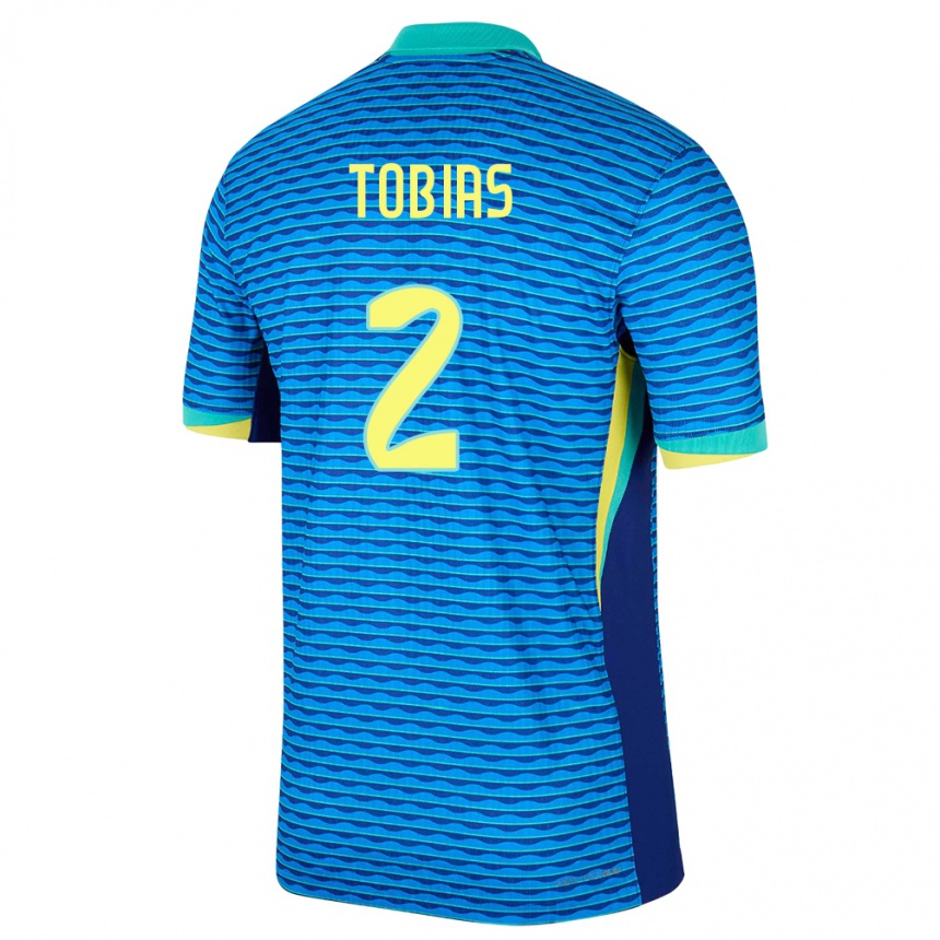 Kids Football Brazil Vinicius Tobias #2 Blue Away Jersey 24-26 T-Shirt Canada