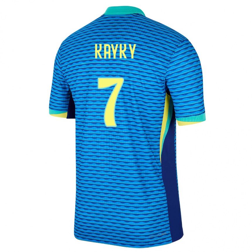 Kids Football Brazil Kayky #7 Blue Away Jersey 24-26 T-Shirt Canada